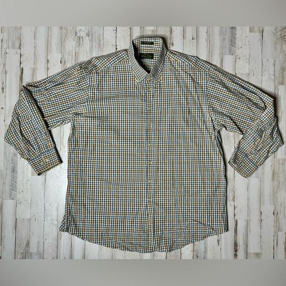 Orvis Other - Orvis Men's Casual Button Down Shirt - Blue, yellow, gold checked pattern.